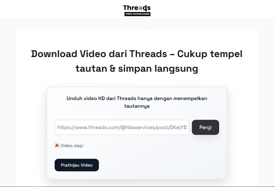 threads video downloader demonstration in indonesiam